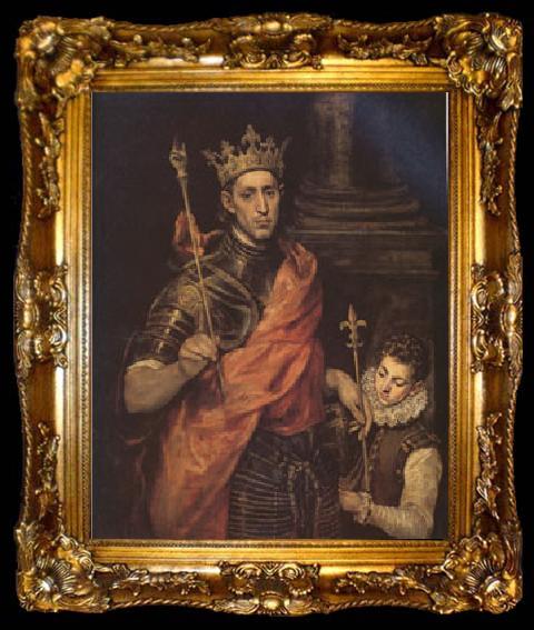 framed  El Greco St Luis King of France with a Page (mk05), ta009-2